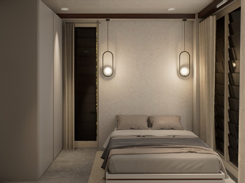 Master bedroom render.