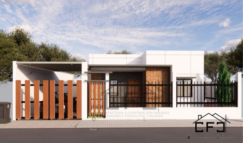 A residence on its street frontage, the starting point of a project.